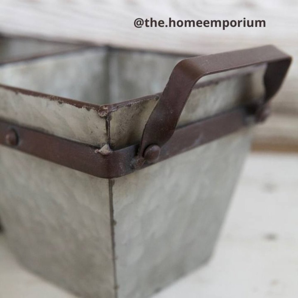 Rustic Gray Metal Snack Tray - Picture 5 of 8